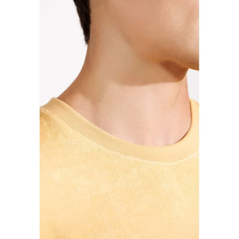 北歐極簡 - Terry T shirt 有機棉毛巾布圓領T 男 (撒哈拉黃)