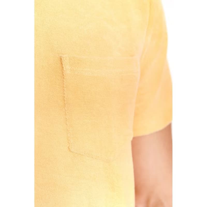 北歐極簡 - Terry T shirt 有機棉毛巾布圓領T 男 (撒哈拉黃)