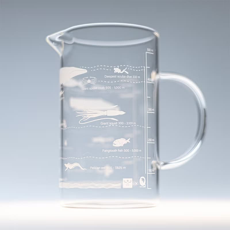海底生物分佈圖玻璃把手高燒杯