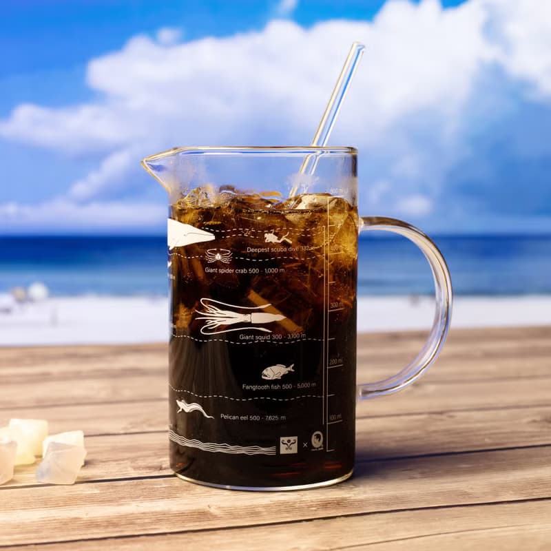 海底生物分佈圖玻璃把手高燒杯