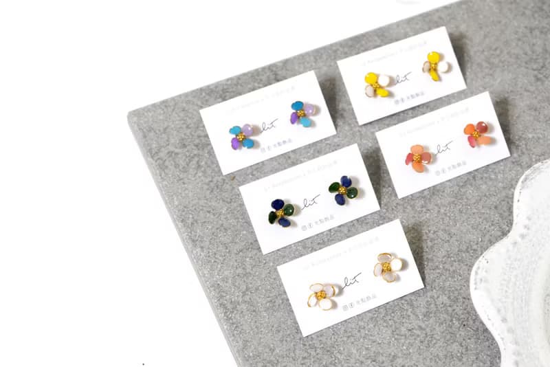耳針x耳夾水晶花_初生小圓花_光點飾品