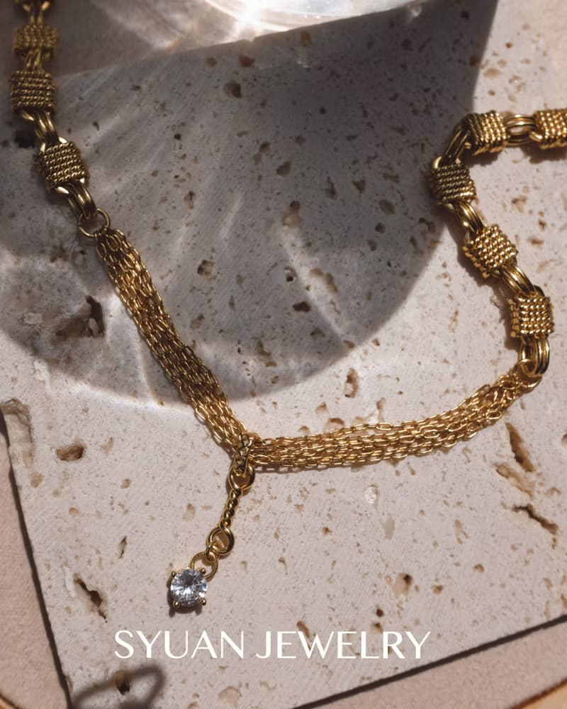 SYUAN JEWELRY | Empress 女皇— 鍍18K手工鏈鋯石項鍊