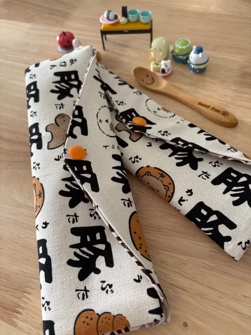 文青風環保純棉筷袋 水豚君的好友們 原胚白 厚實手感 童心 優質