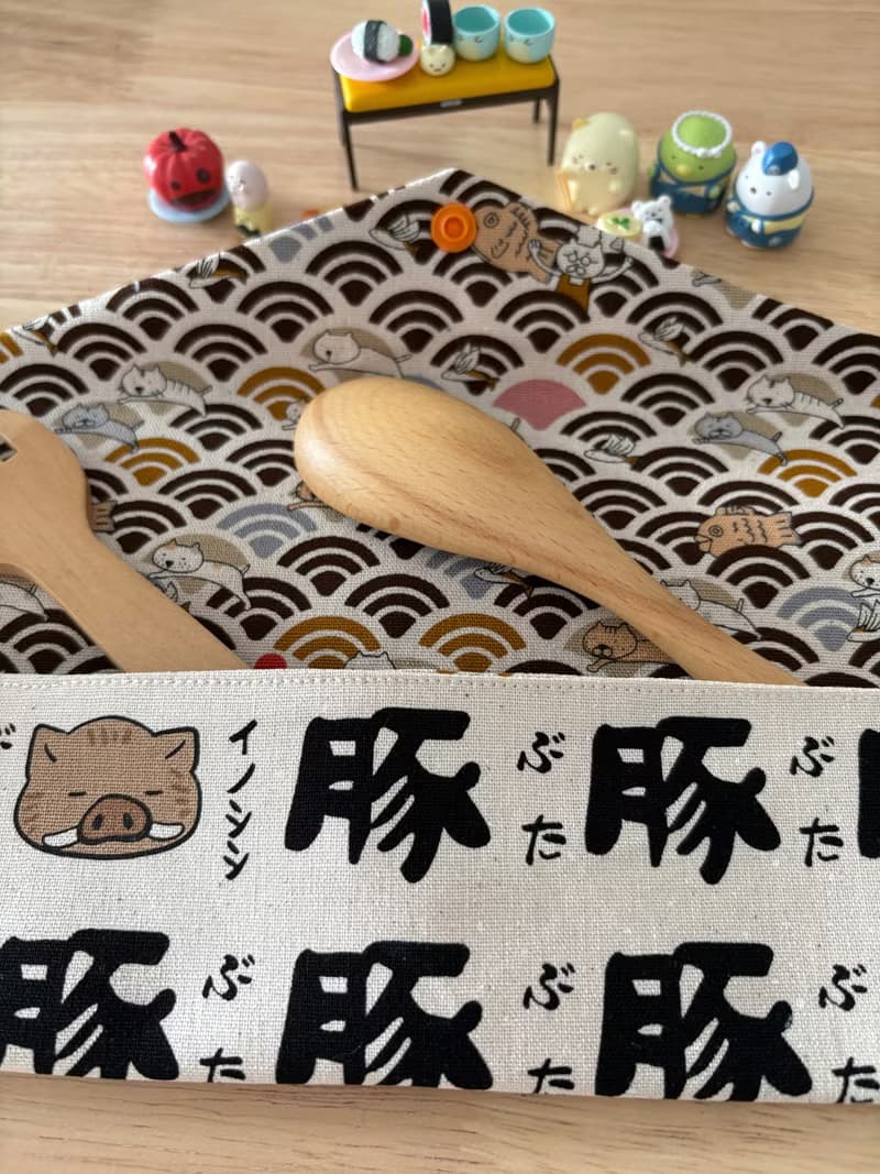 文青風環保純棉筷袋 水豚君的好友們 原胚白 厚實手感 童心 優質