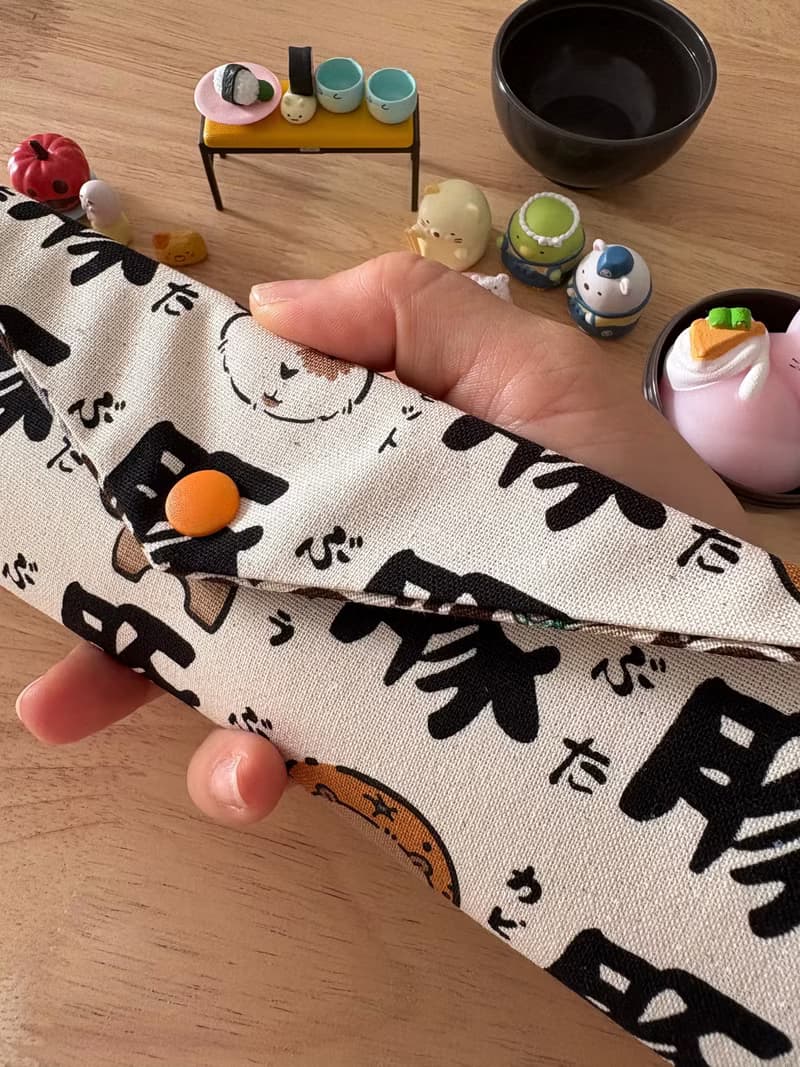 文青風環保純棉筷袋 水豚君的好友們 原胚白 厚實手感 童心 優質