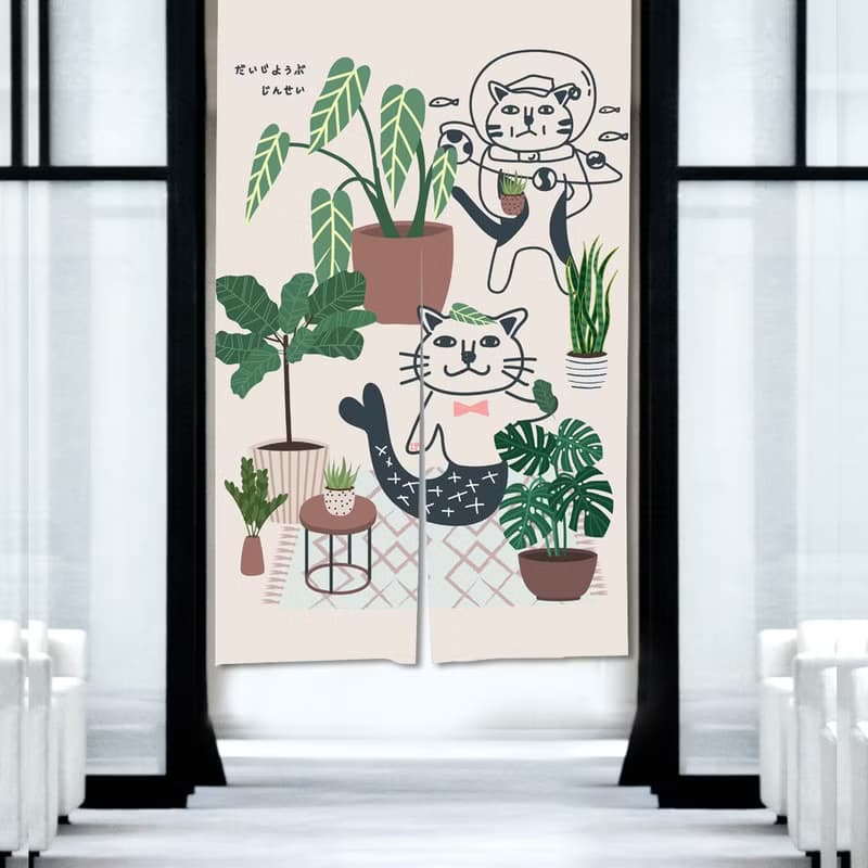 貓 門簾 植物