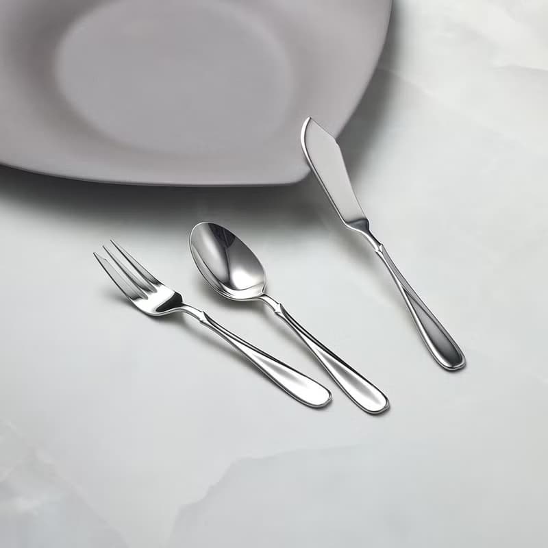 日本山崎金屬 - FLORA系列 - 不鏽鋼點心叉匙刀組(3件式)