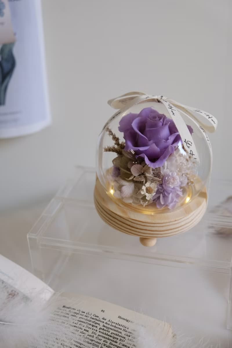 (燈款) 葡萄紫-永生花玻璃花球