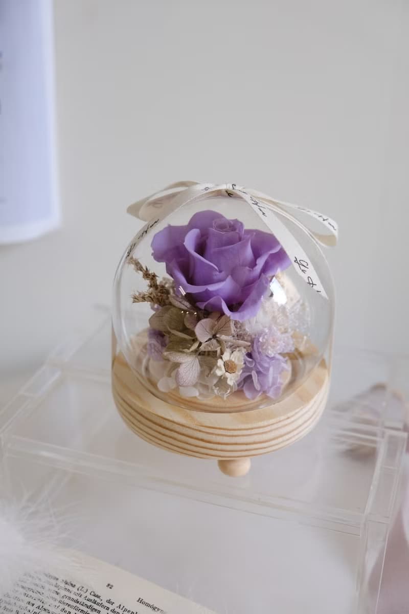 (燈款) 葡萄紫-永生花玻璃花球
