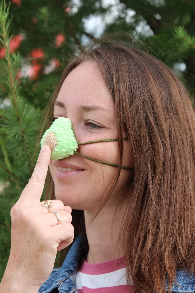 Nose warmer avocado. Organic vegan fun gift for her, teacher, girls, mom