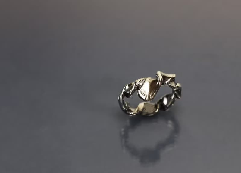 線條系列-抽象麻花925銀戒