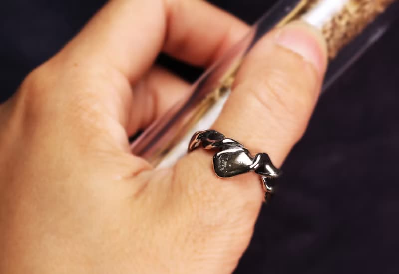 線條系列-抽象麻花925銀戒