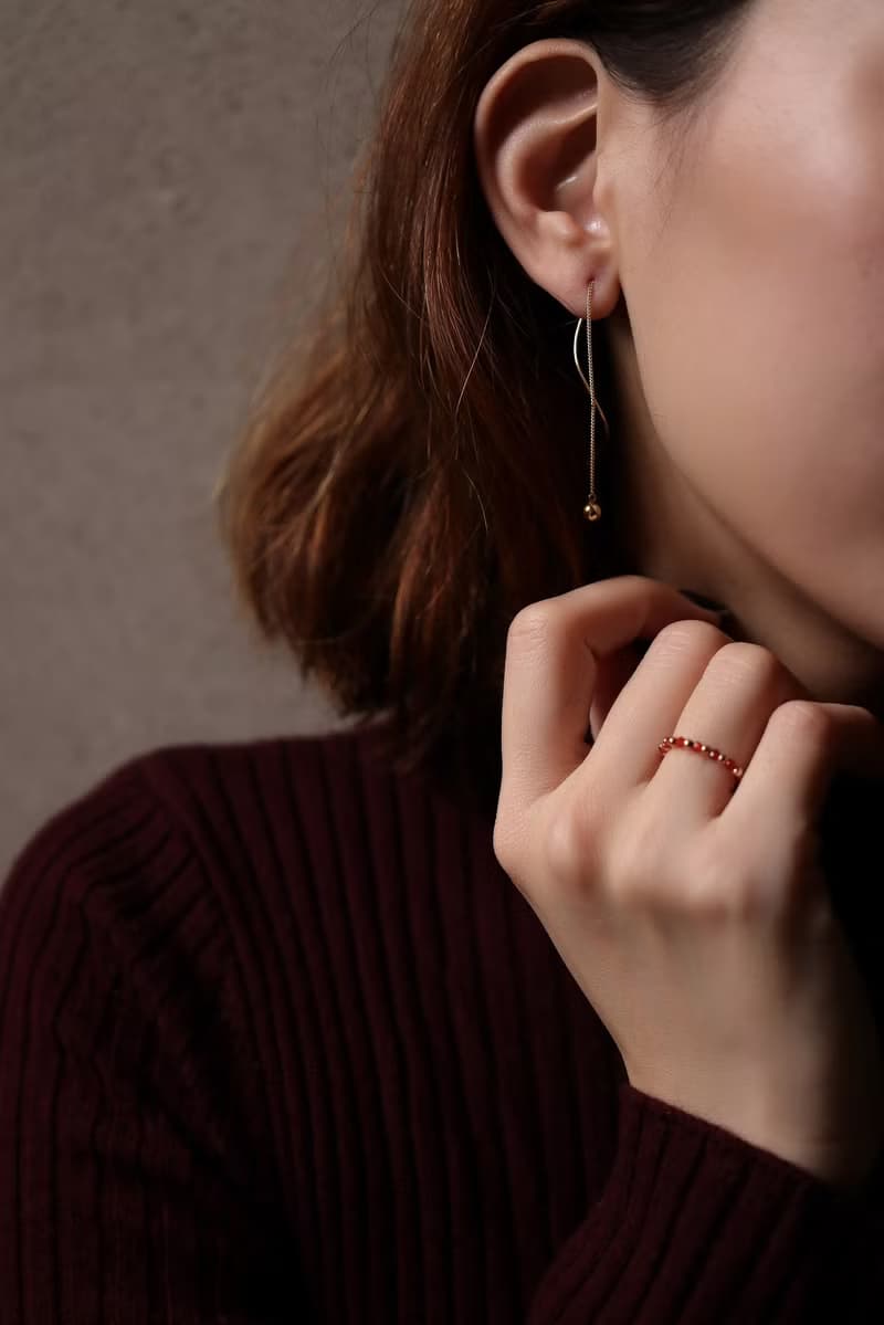 14K Ball Shape Long Chain S Earring 圓球S長鍊耳環