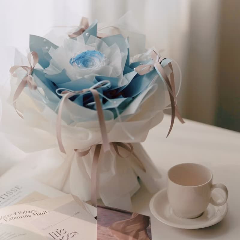 芭蕾舞風永生玫瑰花束 / 頂級厄瓜多永生玫瑰 七夕花束