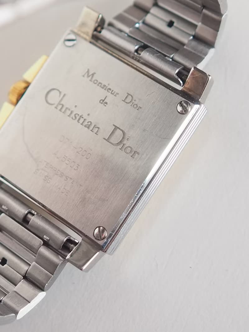 Christian Dior ディオール スクエア ウォッチ 腕時計 シルバー ゴールド コンビ ユニセックス ヴィンテージ