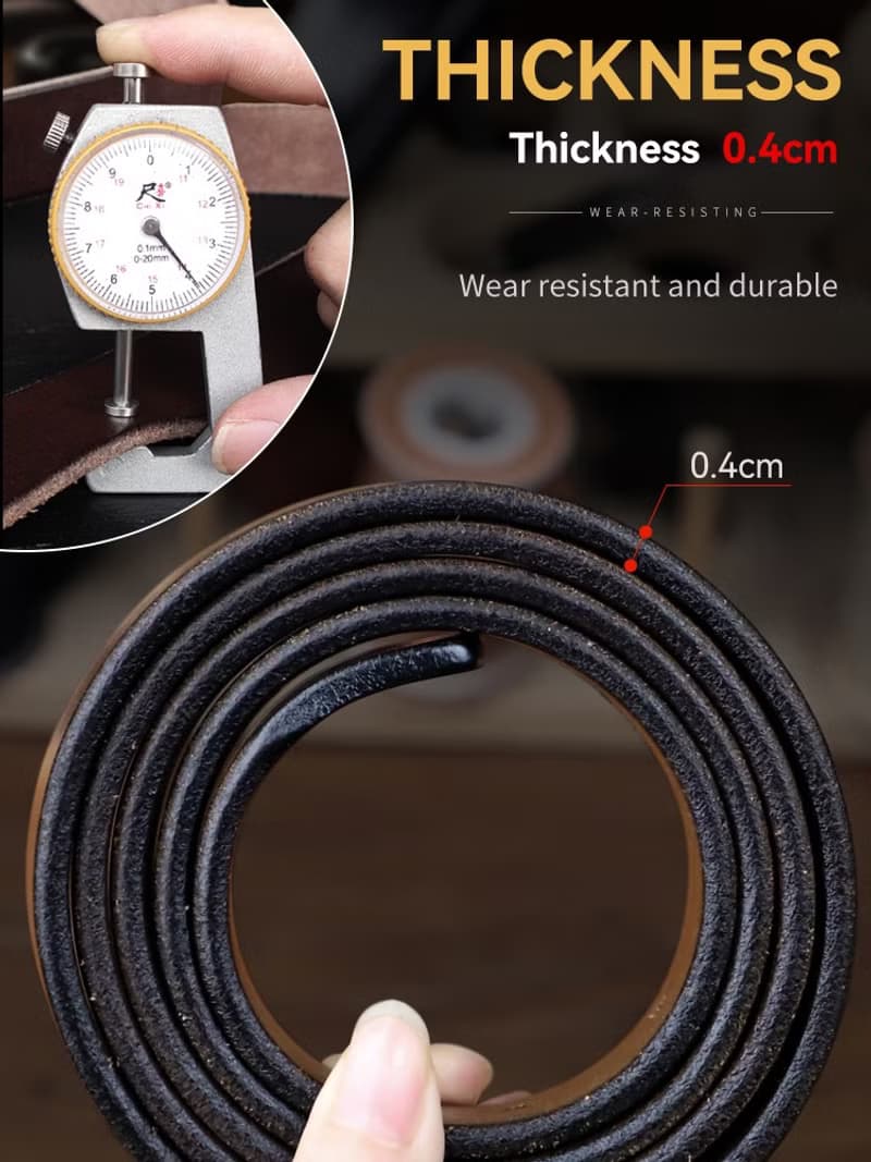 美式復古真皮腰帶 加厚頭層牛皮黃銅針扣皮帶