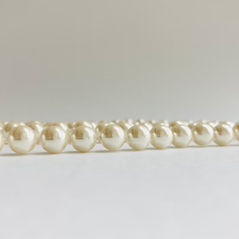 ガラスパール3Wayオールノットロングネックレス/8mm約120cm/Lt.クリーム/R/made in japan