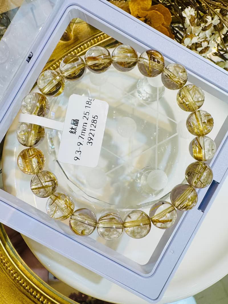 天然輕透料黃金厚板鈦金鈦晶9.3-9.7mm25.18g事業避邪招財陽氣旺