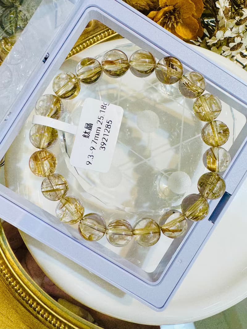 天然輕透料黃金厚板鈦金鈦晶9.3-9.7mm25.18g事業避邪招財陽氣旺