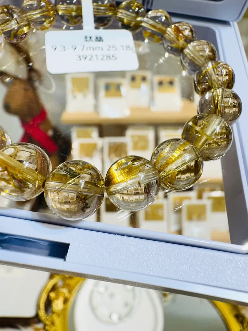 天然輕透料黃金厚板鈦金鈦晶9.3-9.7mm25.18g事業避邪招財陽氣旺