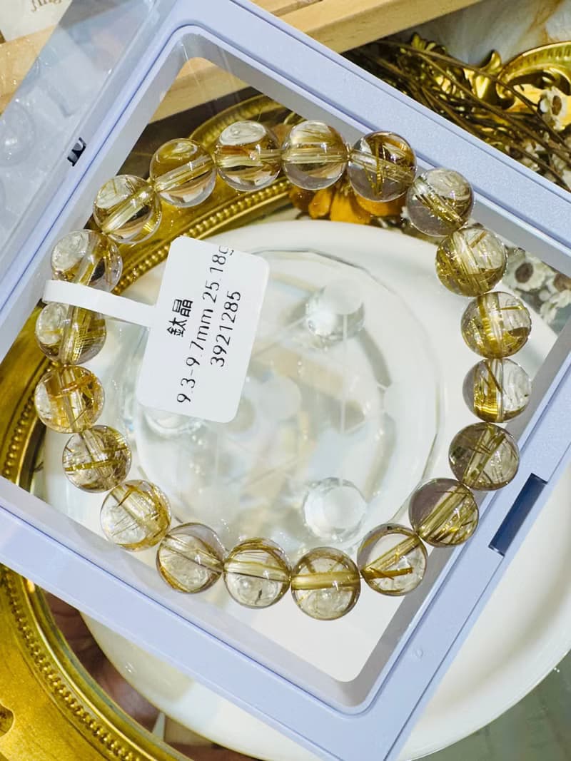 天然輕透料黃金厚板鈦金鈦晶9.3-9.7mm25.18g事業避邪招財陽氣旺