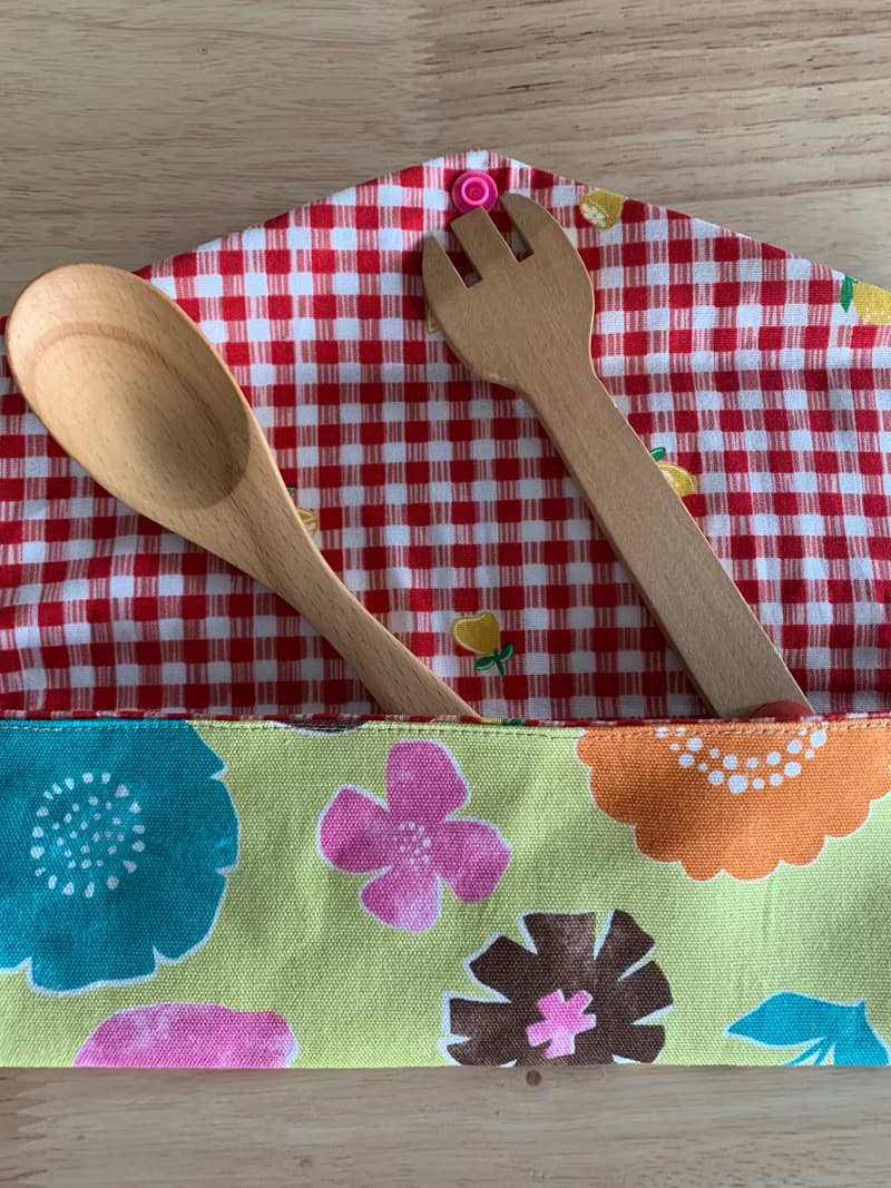 文青風環保纯棉筷袋 開心花兒 芥末黃 浪漫 日本 潮物 收纳 手作