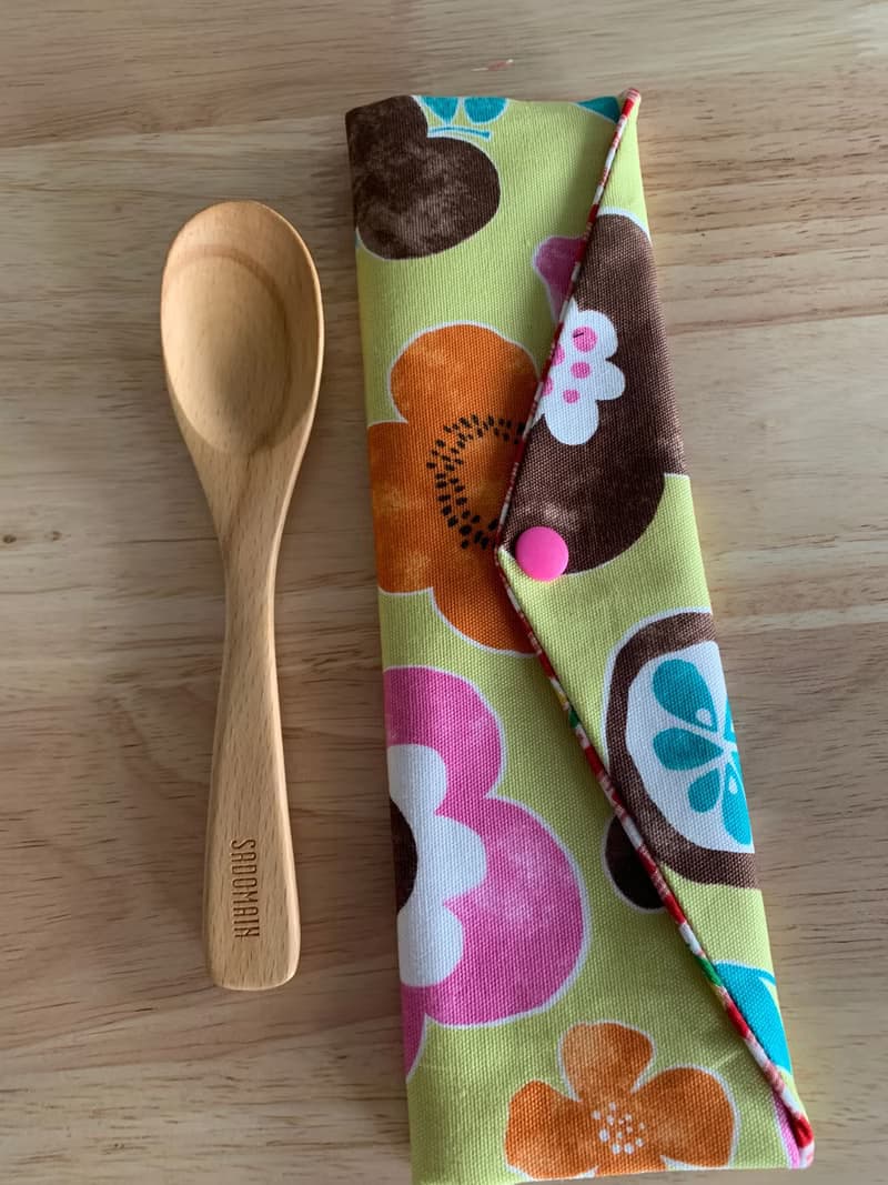 文青風環保纯棉筷袋 開心花兒 芥末黃 浪漫 日本 潮物 收纳 手作