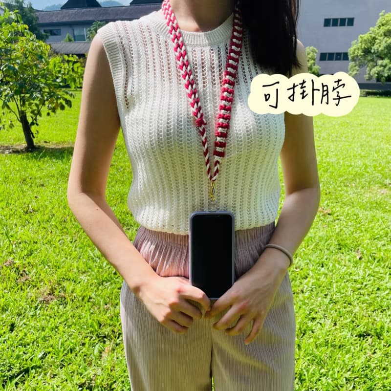 母親節禮物 交換禮物 手工編織 手機繩 手機掛繩 可調長度 蝴蝶結