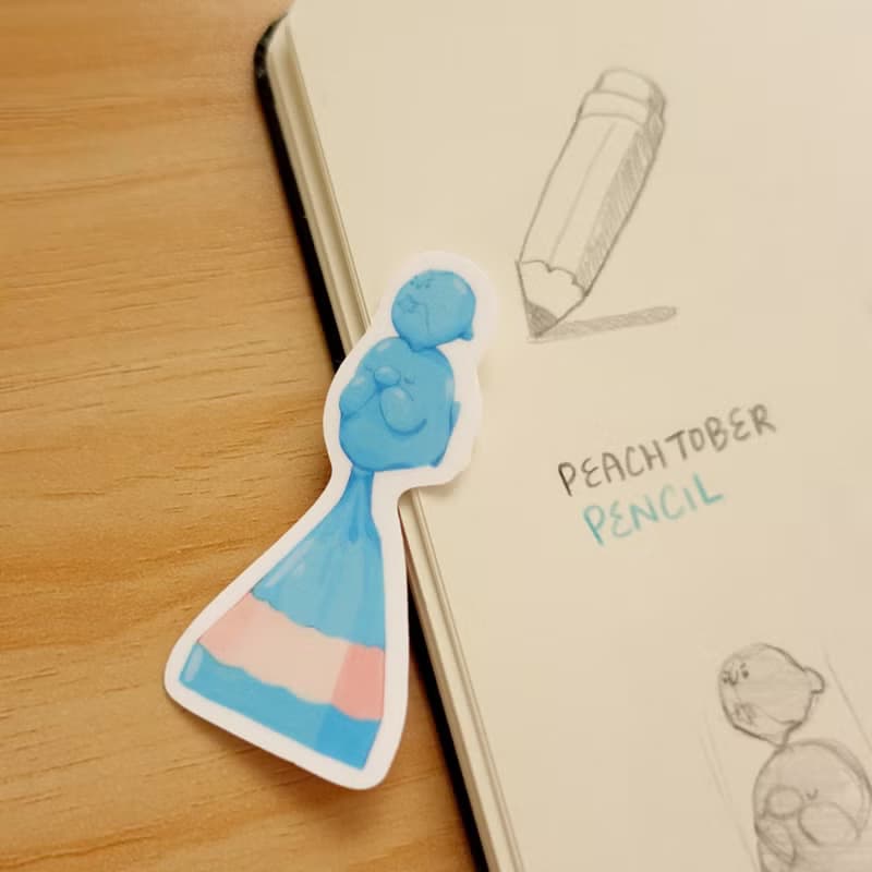 【防水貼紙】雨天, 鉛筆, 柳橙, 巢穴 | Peachtober 2023