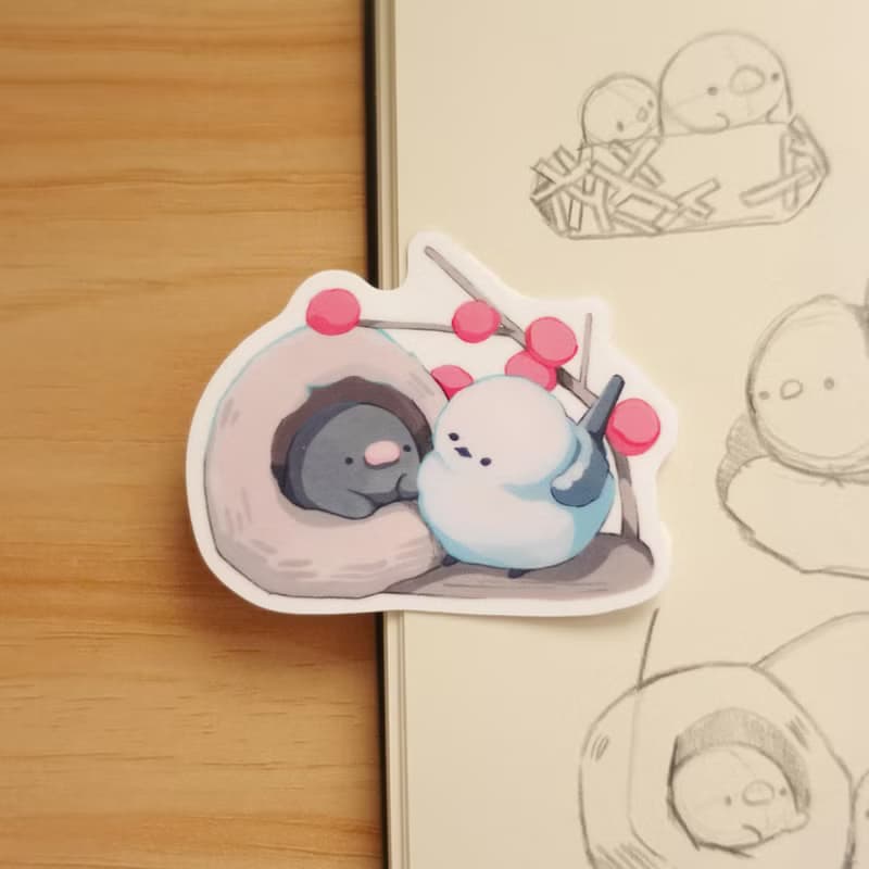 【防水貼紙】雨天, 鉛筆, 柳橙, 巢穴 | Peachtober 2023