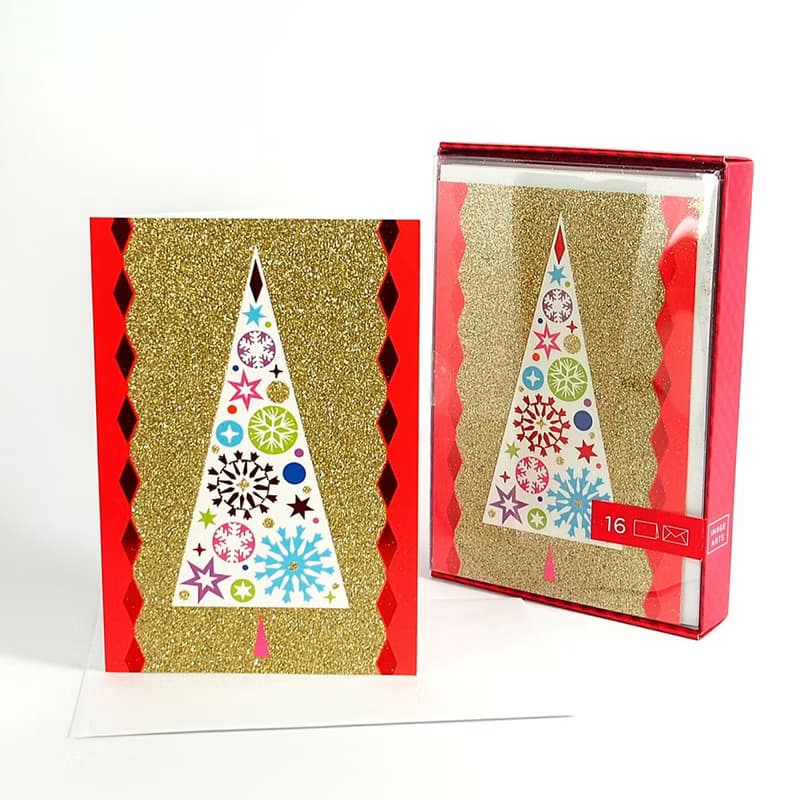 耶誕樹亮光芒 耶誕盒卡16入【Hallmark-卡片 聖誕節系列】