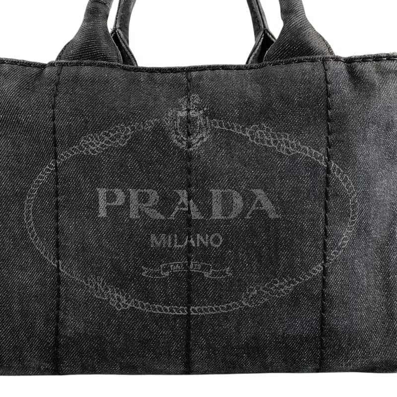 【 日本直送　名牌中古包 】PRADA プラダ ハンドバッグ ブラック カナパ キャンバス 2way vintage ヴィンテージ オールド ngejs5