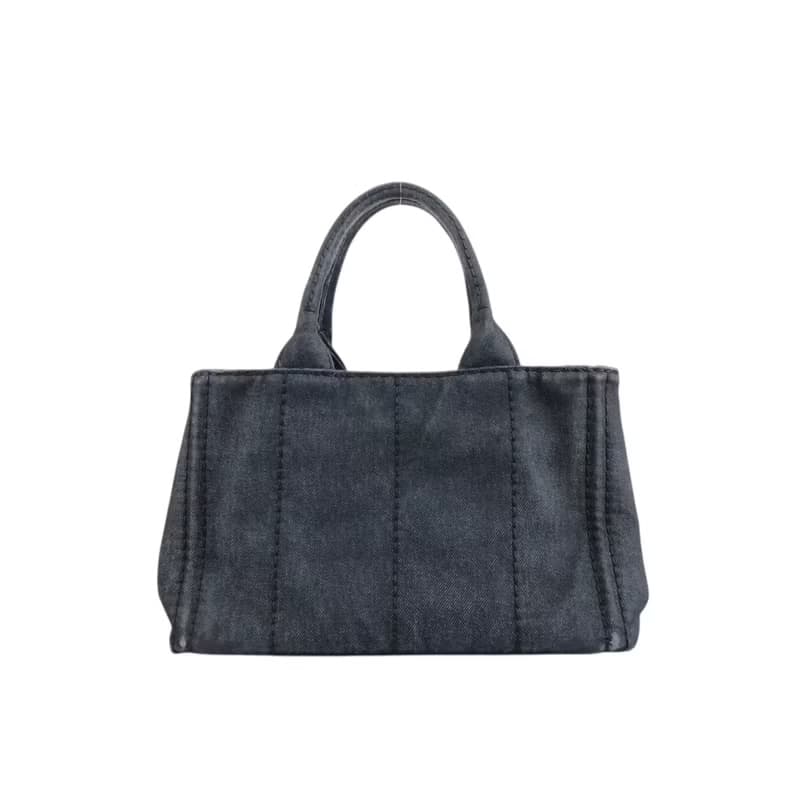 【 日本直送　名牌中古包 】PRADA プラダ ハンドバッグ ブラック カナパ キャンバス 2way vintage ヴィンテージ オールド ngejs5