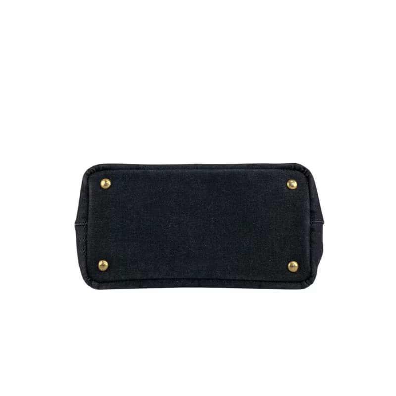 【 日本直送　名牌中古包 】PRADA プラダ ハンドバッグ ブラック カナパ キャンバス 2way vintage ヴィンテージ オールド ngejs5