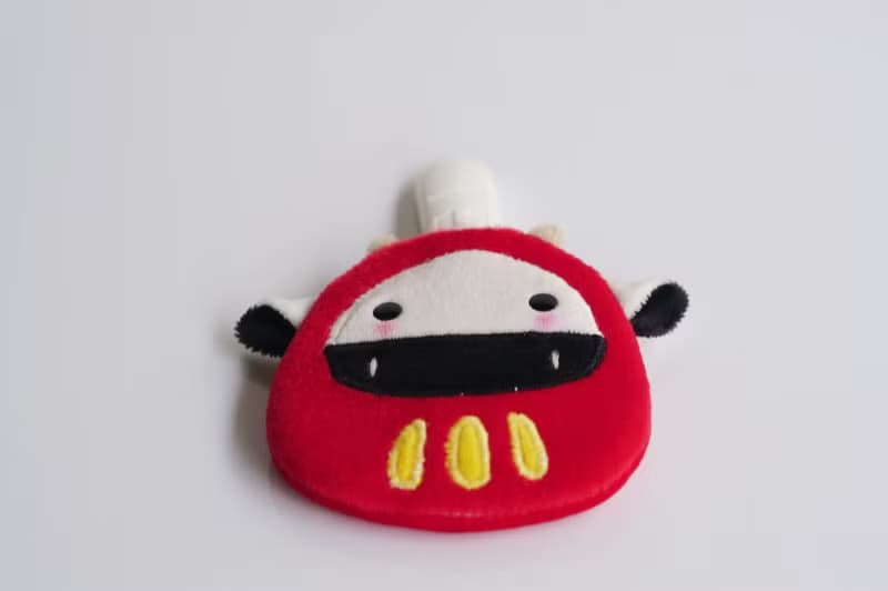 Bucute福神牛寶寶的彌月禮盒組/口水巾/護身符/手搖鈴/彌月