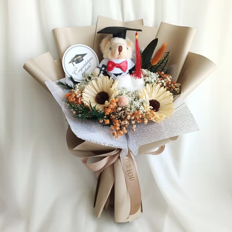 【熊愛你】畢業花束 五色 /畢業禮物/永生花/乾燥花