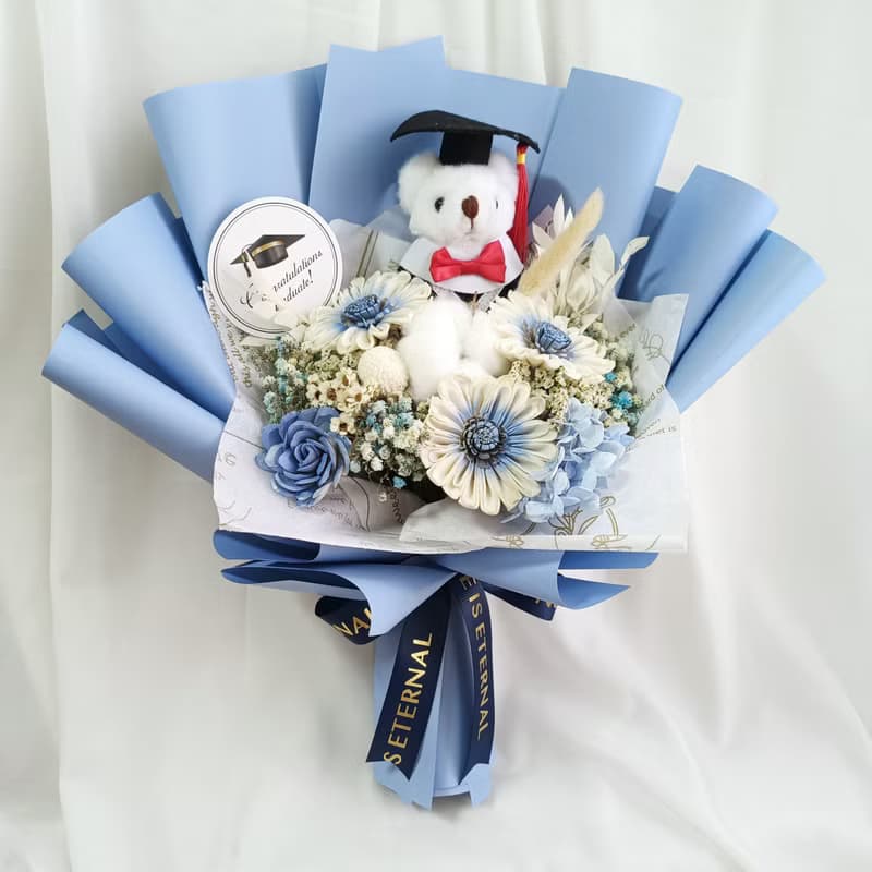 【熊愛你】畢業花束 五色 /畢業禮物/永生花/乾燥花