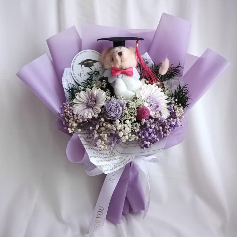 【熊愛你】畢業花束 五色 /畢業禮物/永生花/乾燥花