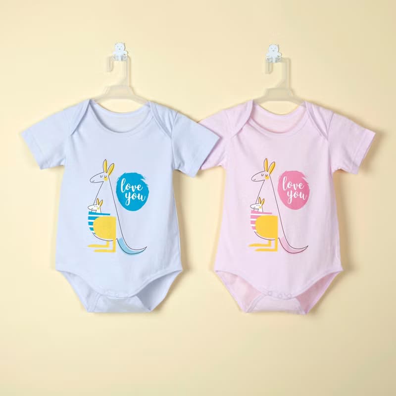 LoveYou-純棉小袋鼠嬰兒包屁衣/連身衣(短袖短褲)-寶寶新生兒MIT