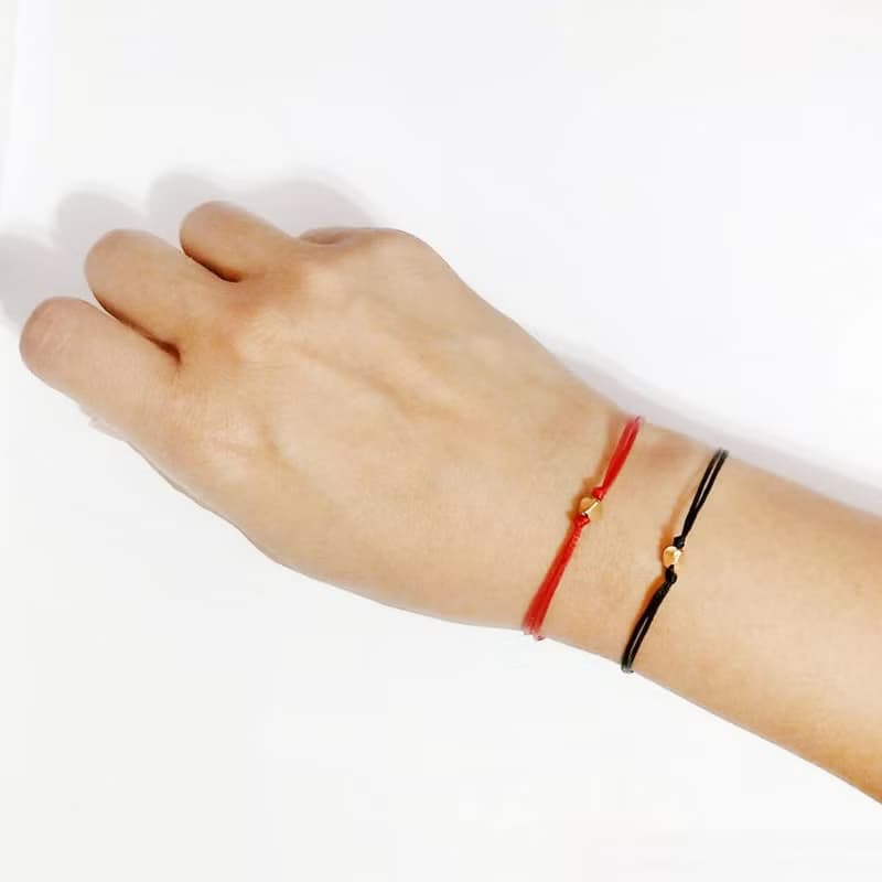 扭轉幸福編織手鍊  黑繩銅鍍14K金 法國奶奶系列