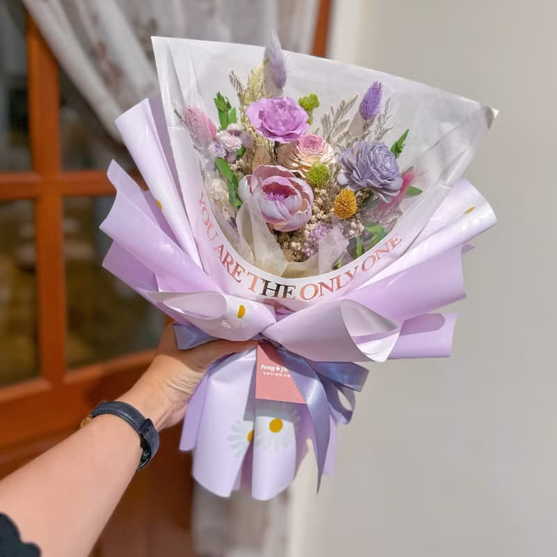 FengFlower 【清晰小花兒乾燥花束】乾燥花/永生花/送禮