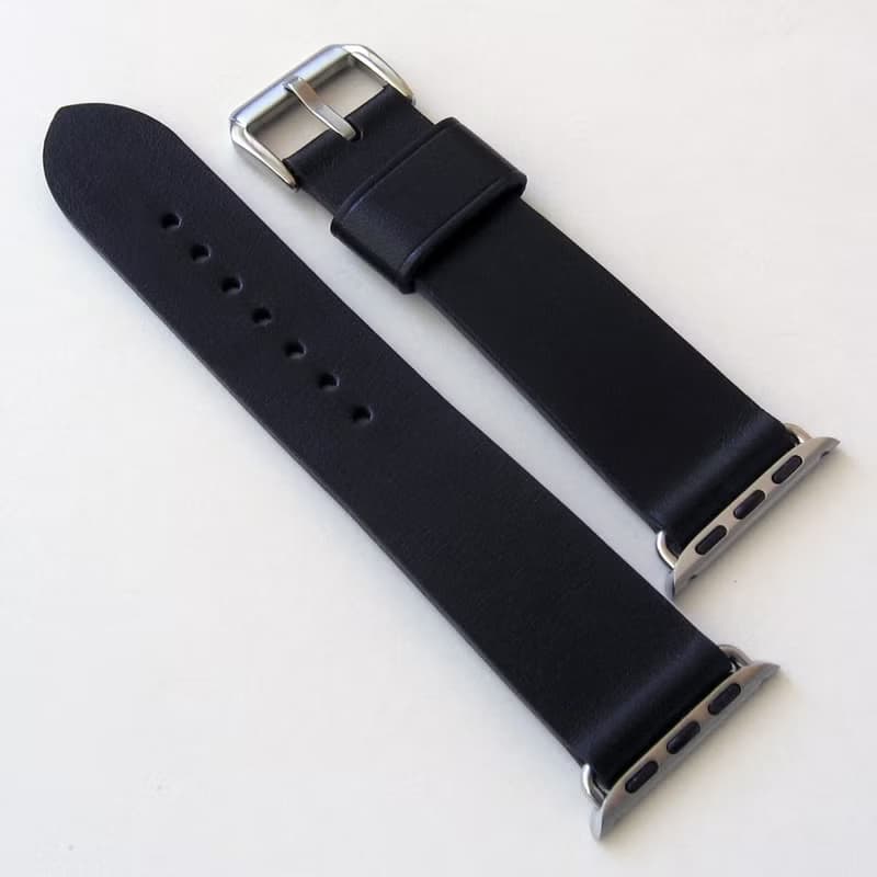 蘋果手錶表帶。黑色。真皮手工製作。任何尺寸。