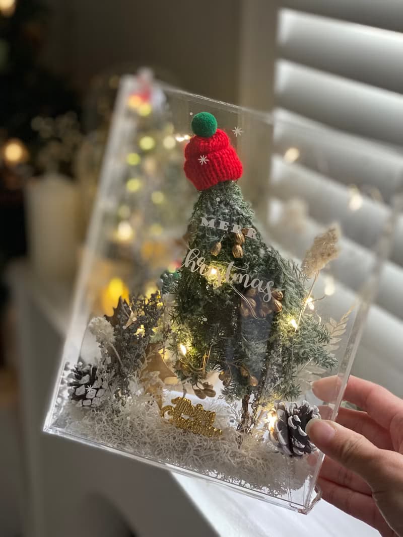 快速出貨 聖誕禮盒 聖誕禮物 交換禮物 雪松 漫花銀雪晶透花盒