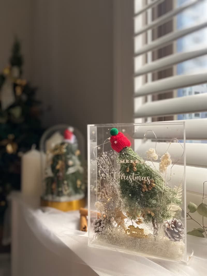 快速出貨 聖誕禮盒 聖誕禮物 交換禮物 雪松 漫花銀雪晶透花盒