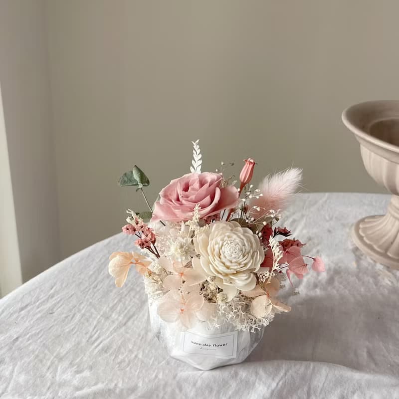 【永生擴香盆花】莫蘭迪色 情人節禮物 香氛 居家擺飾 生日禮物