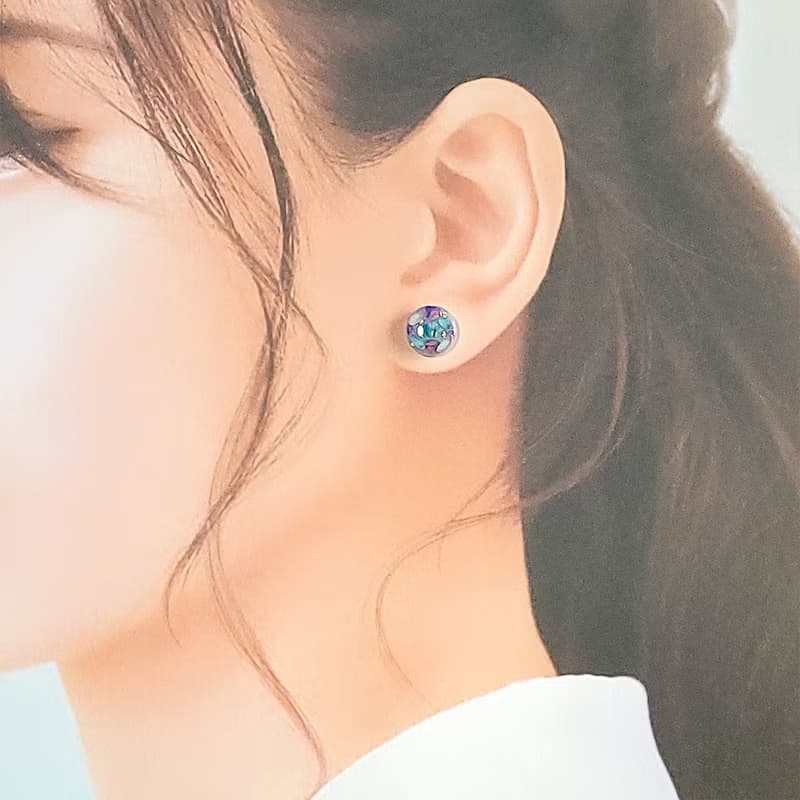 乾燥花圓形小耳環/耳夾 抗過敏醫療鋼