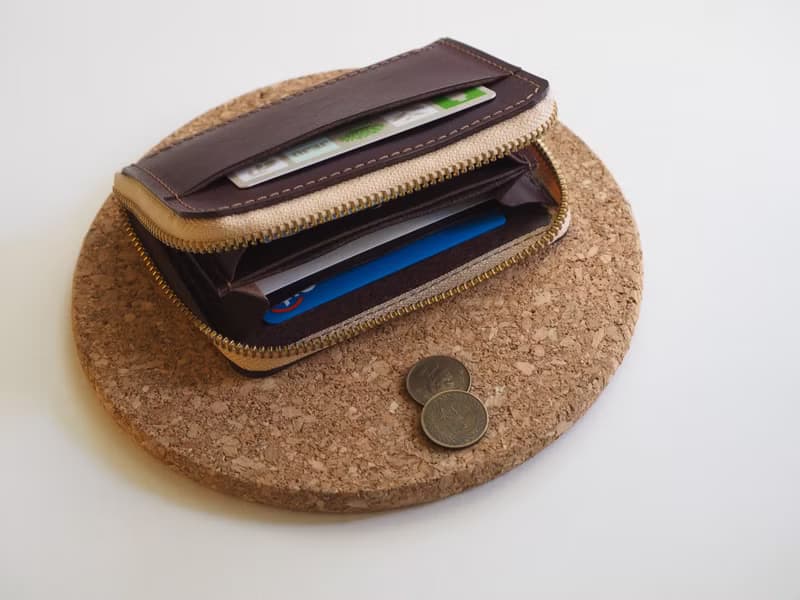 方形拉鍊零錢包 / 中夾 / 皮革/烙印