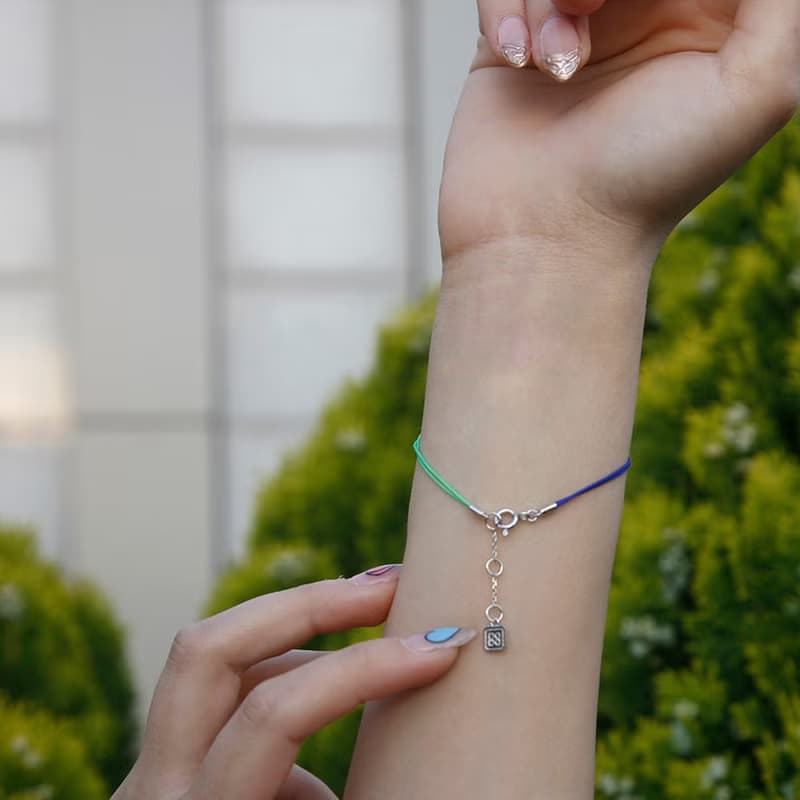 LA LIGNE ASSCHER FIL BRACELET BLUE APPLE