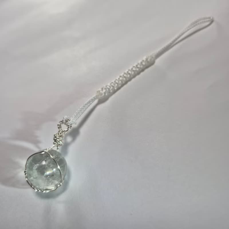 •轉轉水晶球• 綠水晶 石來運轉 水晶吊墜/包掛 手作水晶球籠