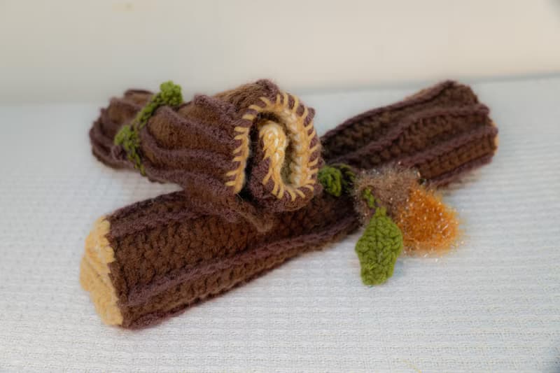 木紋餐具袋、文具袋 手鉤森林系列可放筷子湯匙吸管附手工菜瓜布